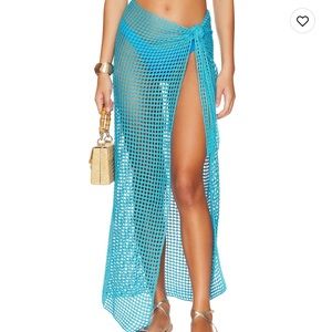 Midi Net Sarong in Royal Blue